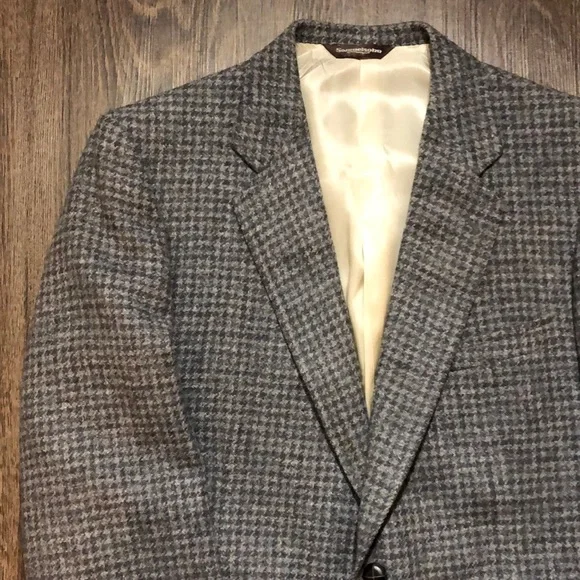 Vintage Samuelsohn Grey Tweed Houndstooth Blazer - Picture 12 of 17
